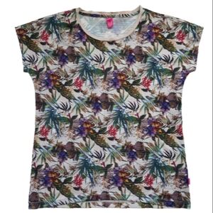 WILDROSES PINK LABEL Unisex Breathable Mesh Top Floral Patern Multicolor